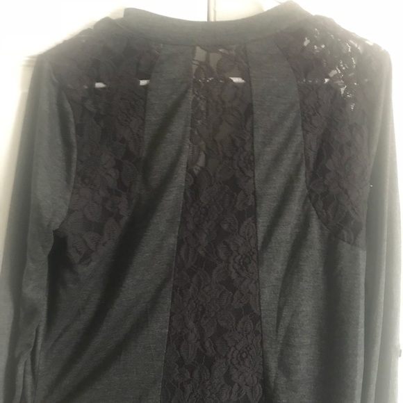 Gray Long Sleeve With Lace Back - Picture 3 of 6